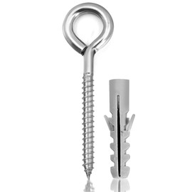 Rhimooay Eye Bolt, M8 Stainless Steel, Pack of 6, Ring Bolt, Robust Rustproof, Screw Eyelets, Eye Bolt, Hook for Screw Hook, Eye Hooks for Hanging Chairs, Rocking Chairs, Hanging Basket (M8-115 mm)