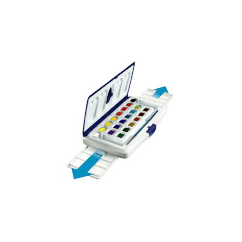Daler-Rowney Aquafine 20 Half Pan Slider Set, Vibrant Watercolour Colours,