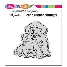 STAMPENDOUS CLING RUBBER STAMP KITTY KISS