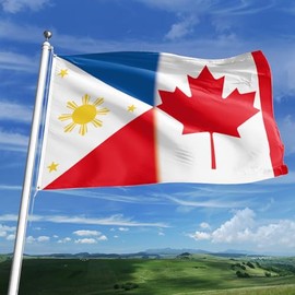 2Packs 3X5 FT Canada Philippines Combo Flag, Single Sided Flag Canada With Philippiness National Flag Outdoor Garden Flags Banners (2 PCS)