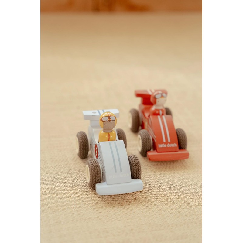 Little Dutch 2526 Wooden Cars Racing Car Pull Back Cars