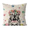 QIONG MENG Easter Pillow Covers 18x18 Inch English Bulldog Throw