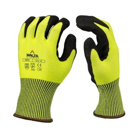 Malta Dynamics Safety Work Protective Gloves – Mens Work Gloves with Cut Level 5 Protection, OSHA and ANSI Compliant (Large, 12 Pair)