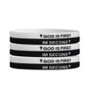 God is First I am Second Silicone Bracelets Christian Bible
