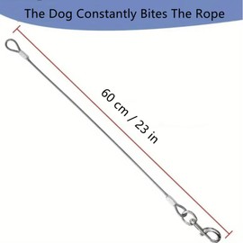 ThFmlva 2-Pack 23" Chew Proof Metal Dog Leash Extender - Heavy Duty, Non-Tangle Cable for Training, Walking & Outdoor Adventures - Fits Any Leash, Collar & Harness