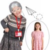 Ishua 7pcs Grandma Wig, Old Lady Wig Costume for Women