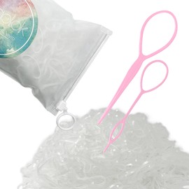 Disposable Colored Mini Elastics for Hair Ties - Soft, Skin-Friendly, & Stretchy - Perfect for Kids Over 3, Teenagers, & Women (Packs of 1000 & 1500) (1500, Transparent)