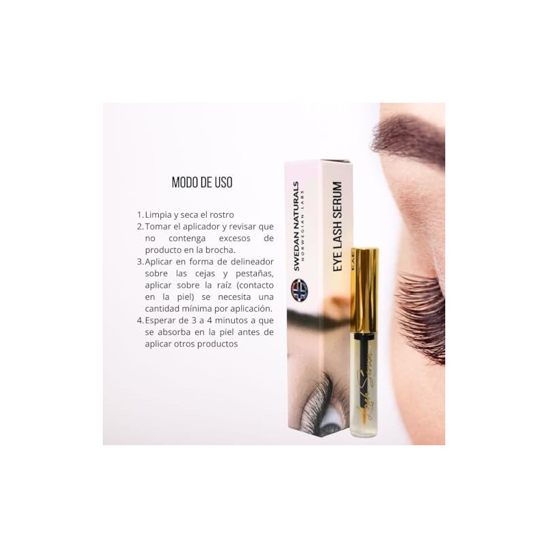 Serum Crecimiento de Pestañas y Cejas, 10 ml, Transparente, Sin