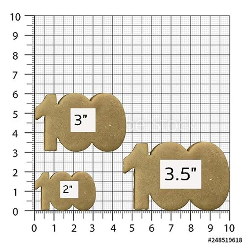 Sweet Prints Inc Number 100 Cookie Cutter - Dishwasher Safe