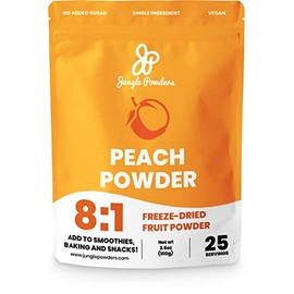 Jungle Powders Peach Powder 3.5oz, Powdered Freeze Dried Peaches No Sugar Added, GMO, Additive and Filler Free Peach Flavoring Extract for Baking