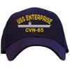 USS Enterprise Embroidered Baseball Cap - Navy