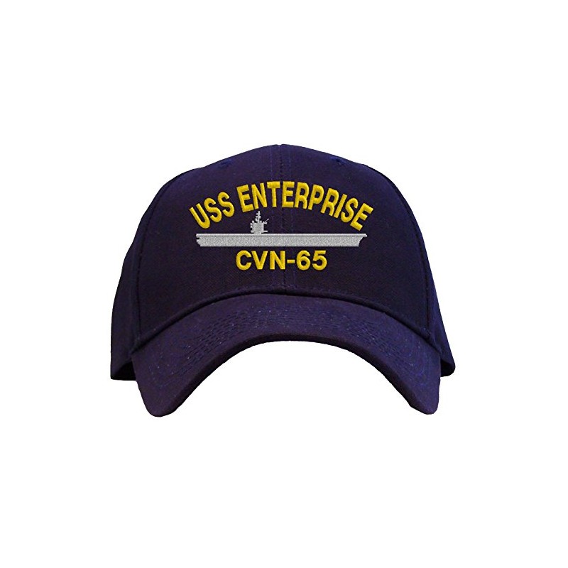 USS Enterprise Embroidered Baseball Cap - Navy