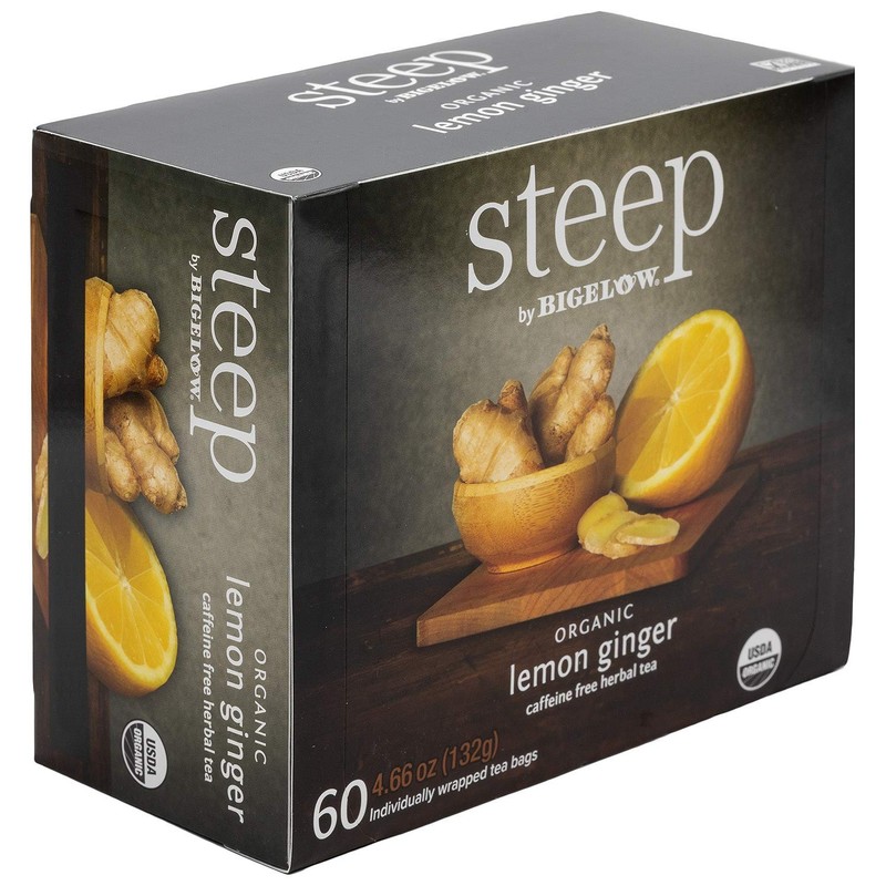 Bigelow Organic Steep Lemon Ginger Tea (60 Count) (2 Pack)