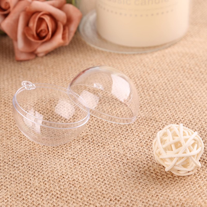 AGM 20pcs Fulfillable Chrismtams Baubles 8cm, Make Your Own Clear