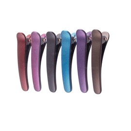 12PCS Professional Hairdressing Salon Hair Barrettes Duck Bill Teeth Hair Clips Non Slip band Clips Multicolor Scrub Plastic Metal Alligator Bows Hair Clips (4.9CM)