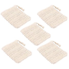 Happyyami Bolsa de Jabón Exfoliante de Malla 5 Unidades Amarillo para Ducha y Baño, Bolsa Jabonera Cordón para Guardar y Exfoliar