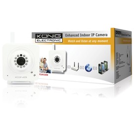 Enhanced indoor IP camera white SEC-IPCAM100W Konig
