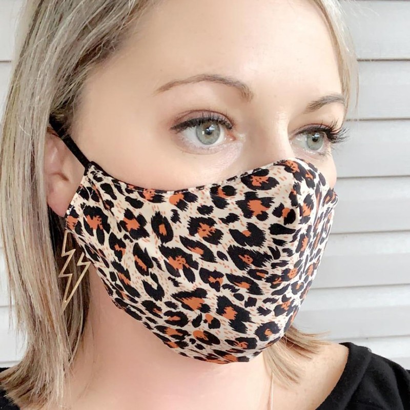 Save the Girls Animal Print Masks (Tan with Brown Spots)