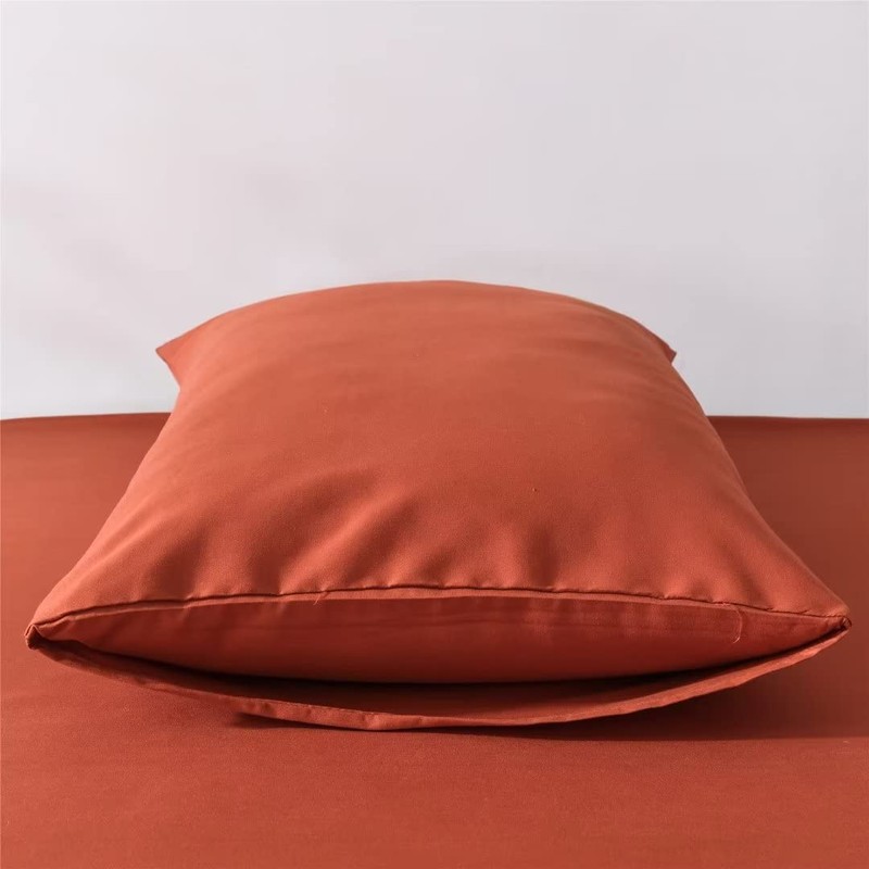 Ruccit Pillowcases 2 Pack Burnt Orange Pillowcases Soft Brushed Microfiber