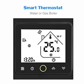 Wi-Fi Smart Thermostat Temperature Controller APP Control 5A Compatible with Alexa/Google Home Water/Gas Boiler Thermostats for Home Black Black WiFi-T
