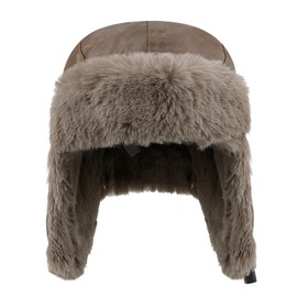 Clakllie Winter Trapper Trooper Hat Soft Ushanka Hats with Ear Flaps Windproof Skiing Russian Hat Faux Fur Aviator Hats,Brown