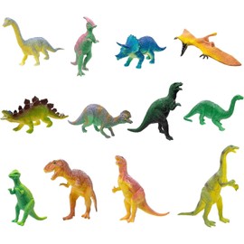 Kimicare 12 Pieces - Jumbo Plastic Dinosaur Figures in Bulk Party Favors for Kids