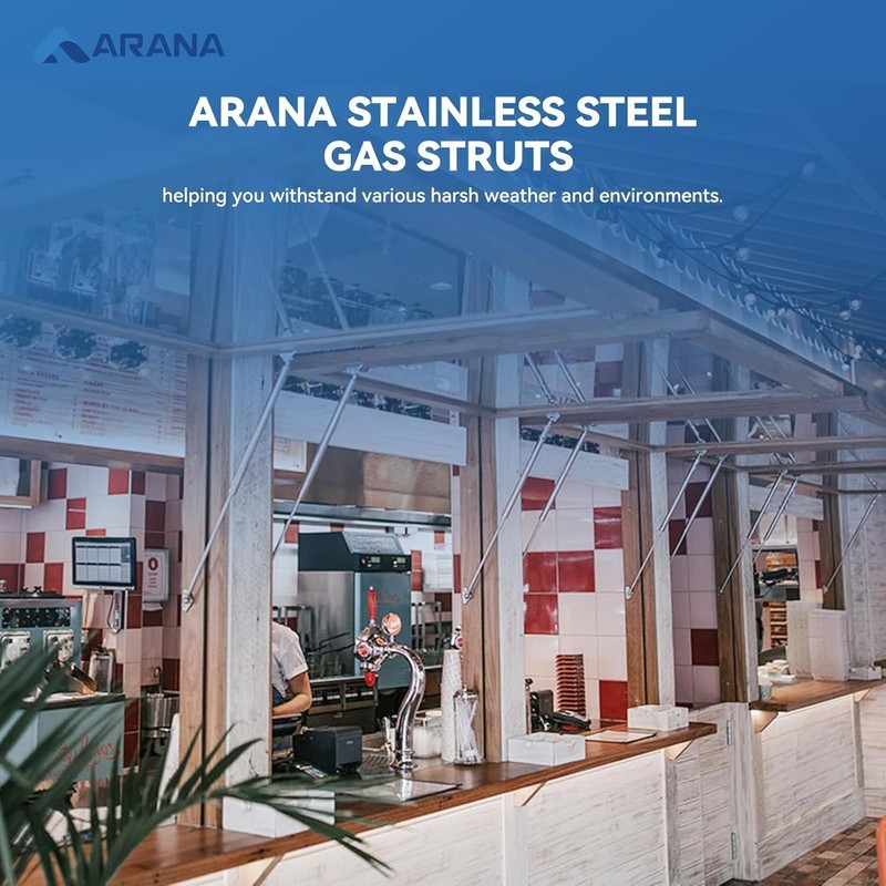 ARANA 304 Stainless Steel Gas Struts 20 inch 150 lb