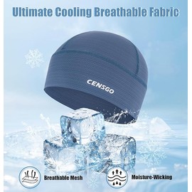 CENSGO Cooling Skull Cap Cycling Hats for Men Women, Motorcycle Hard Hat Helmet Liner(Black+Light Grey)