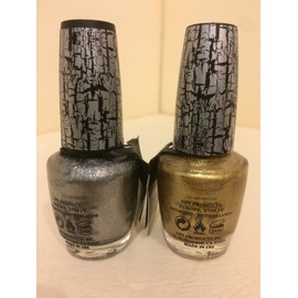 OPI NEW OPI GOLD & SILVER SHATTER NAIL LACQUER POLISH SET FULL SIZE