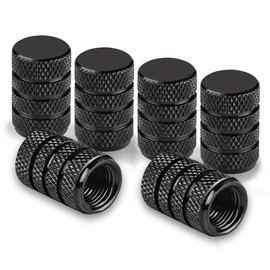 CHANGJIQ Air Valve Caps, Set of 6, Aluminum, Air Valves, Tire Caps, Cylindrical, Lightweight, Durable, Corrosion Prevention, Car, Motorcycle, Bike, Bicycle Wheel