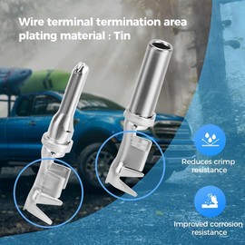 72 PCS Deutsch DTP Connector Kit 4 Pin Automotive Waterproof Connectors 6 Sets with Size 12 Stamped Contacts Gauge