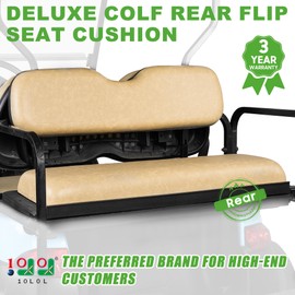 10L0L Deluxe Golf Cart Rear Seat Replacement Cushion, Soft Back Seat Kit for Yamaha, EZGO RXV TXT, Club Car DS Precedent and Other 4&6 Passengers Golf Carts with Flip Rear Seats
