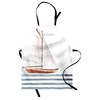 Ambesonne Nautical Apron, Let Your Dreams Sail Words with Boat