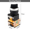 Momentary 3 Positions Rotary Selector Switch 10A 380V 22mm Mounting