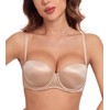HACI Push up Strapless Bra Thick Padded Demi Underwire Add