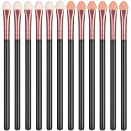 12Pcs Sponge Eyeshadow Applicators Brush Sets, Eye Shadow Stick Portable Makeup Brushes Double Sided Washable Reusable