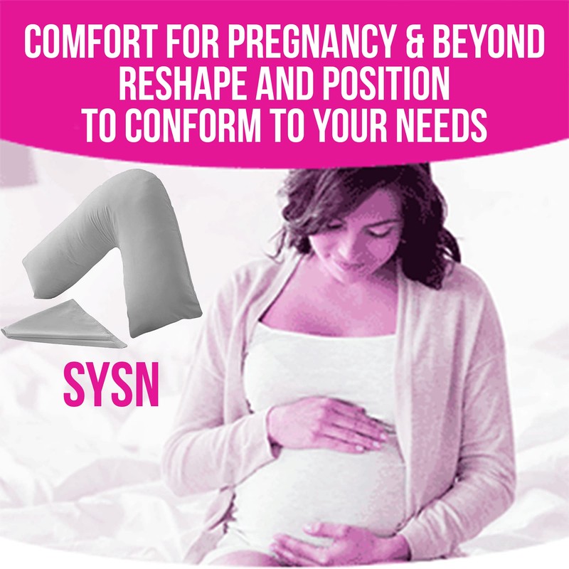 SYSN V Shaped Luxury Support Pillow Orthopaedic Maternity Extra Filled