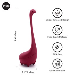 Cute Tea Infuser by OTOTO - Loose Leaf Tea Steeper, Tea Accessories, Tea Diffusers, Tea Infuser for Loose Leaf Tea, Tea Strainers, Cute Gifts, Tea Gift Set, Kitchen Gifts, Cooking Gadgets