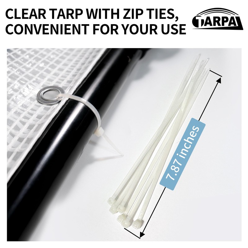 TARPAL 3'x3'（2pack） Clear White Tarp Heavy Duty Waterproof 12mil with