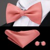 Dubulle Mens Coral Suspenders and Pre tied Bow Tie with