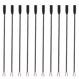 Jienk 10Pcs 25cm 3.5mm 1/8" Mono Audio Female Jack to Bare Wire Open End Cable, TS 2Pole Jack Connector Pigtail Cable for Headphone Headset Earphone DIY Repair Replacement