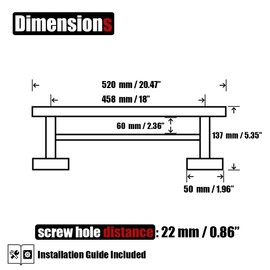 JQK Black Double Towel Bar, 18 Inch 304 Stainless Steel Thicken 0.8mm Towel Rack Bathroom, Towel Holder Matte Black Wall Mount, Total Length 20.5 Inch 2 Pack, TB100L18-PB-P2
