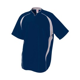 Adult 3XL Navy Blue/White 1/4 Zip Baseball/Softball Jacket