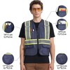 A-KSAFETY Navy Hi Vis Vest with Pockets