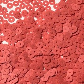 SequinsUSA 6mm Flat Sequins Salmon Pink Fluorescent Opaque Glossy Matte Duo Made in USA