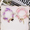 FourFine 4pcs Cute Couples Bracelets Keychains Set Elastic Stretch Lovely