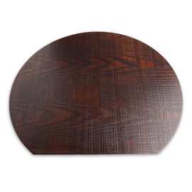J-kitchens Wooden Placemat, Half Moon Shaku 2, Lacquer, 14.2 x 12.6 x 0.2 inches (36 x 32 x 0.5 cm), Current model