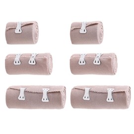 Pack of 6 Elastic Bandage Compression Bandage Elastic Bandages 5 x 4.5 m / 7.5 x 4.5 m / 10 x 4.5 m Highly Elastic Sports Bandage, Protective Elastic Bandage, Suitable for Knees, Ankles, Wrists (Skin