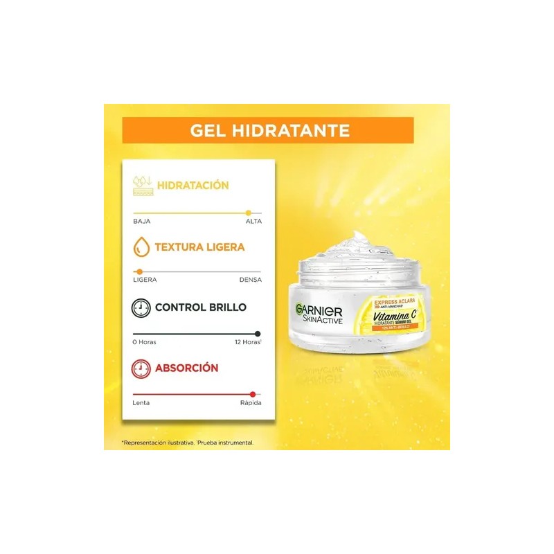 Gel Garnier Skin Active Express Aclara Con Vitamina C 50ml
