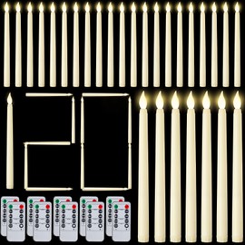 Baquler Flameless Taper Candles with Remote and Timer 11" Battery Operated Candle Sticks LED Candles Flickering Faux Candles Warm Light for Wedding Christmas Holiday Party Home Decor (120)